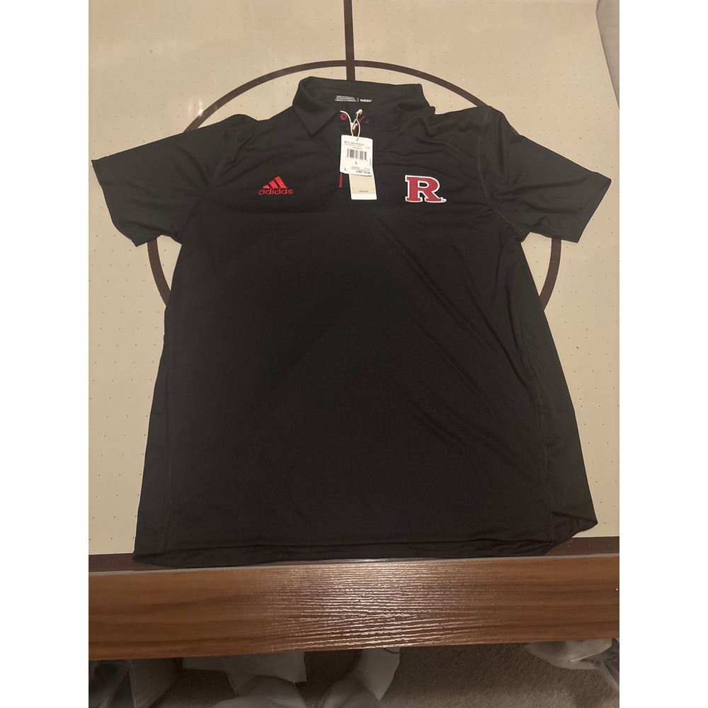 1303 Rutgers Scarlet Knights Mens Polo Shirt Black Red Size Large NWT